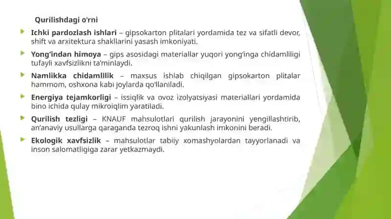 KNAUF maxsulotlarini ishlab chiqarish texnologiyasi. 3
