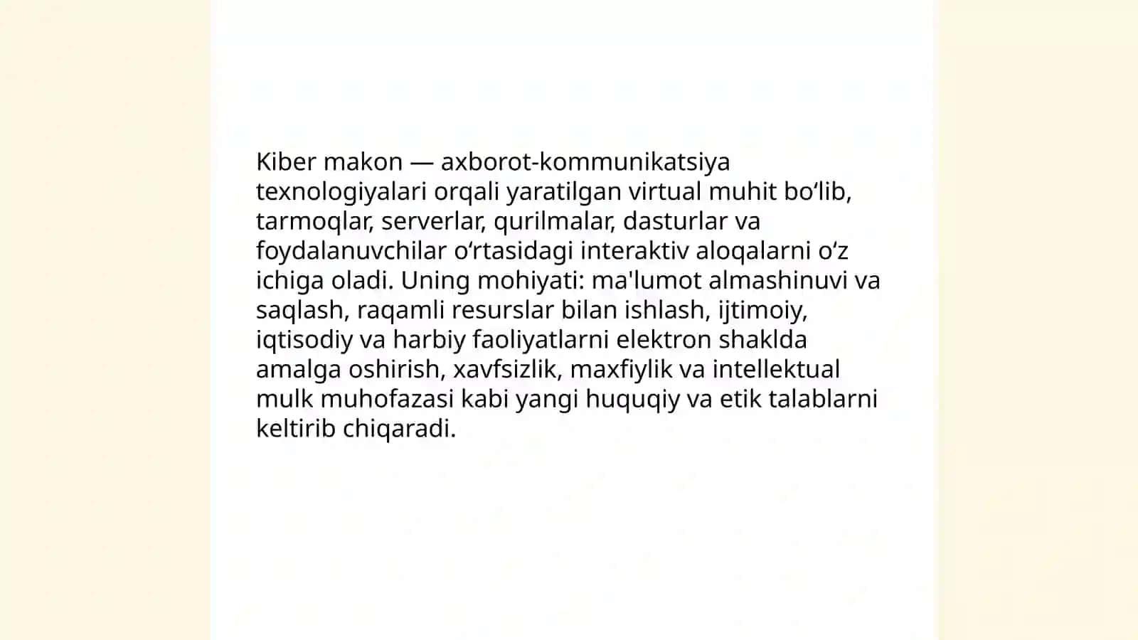 Kiber makon, kiber terrorizm, kiber zo‘ravonlik tushunchalari 3
