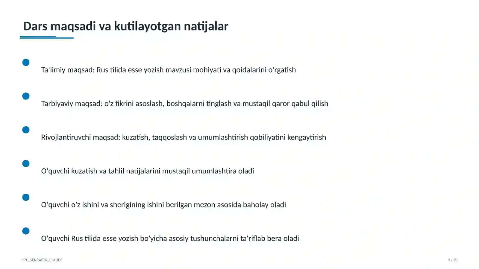 Rus tilida esse yozish (11-sinf) 3