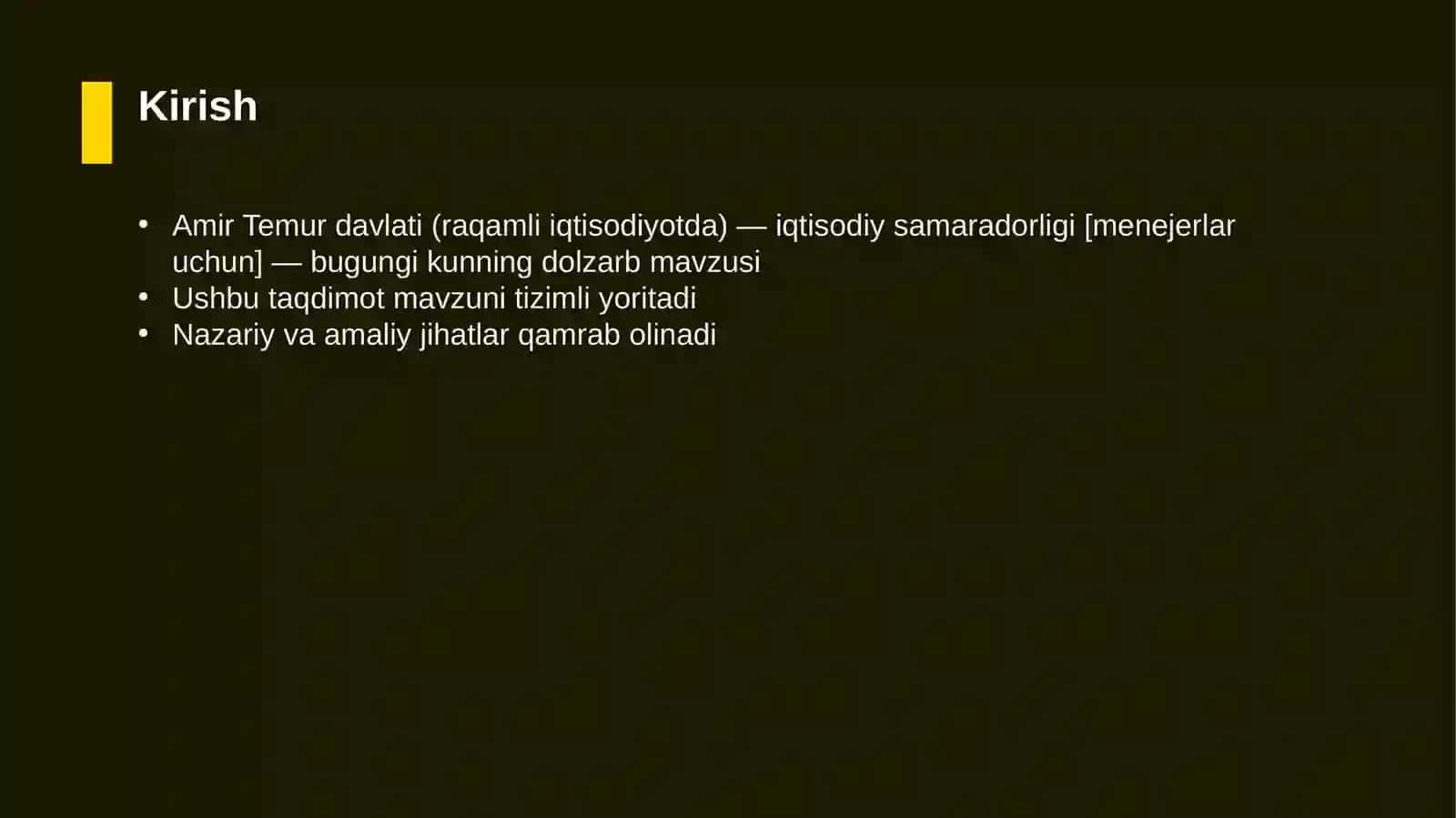 Amir Temur davlati (raqamli iqtisodiyotda) — iqtisodiy samaradorligi [menejerlar uchun] 3