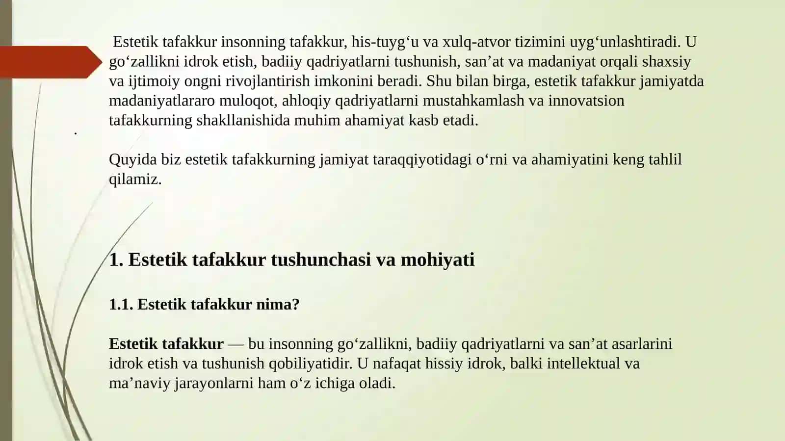 Estetik faq o'rganish 3