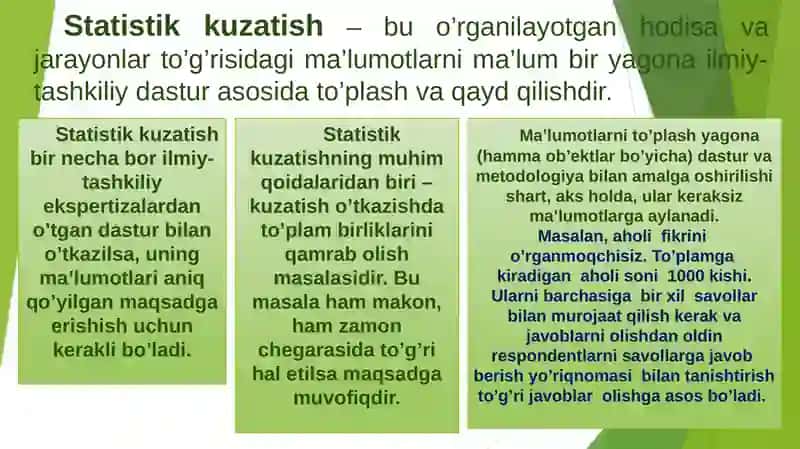 Statistik kuzatish metodlari 3