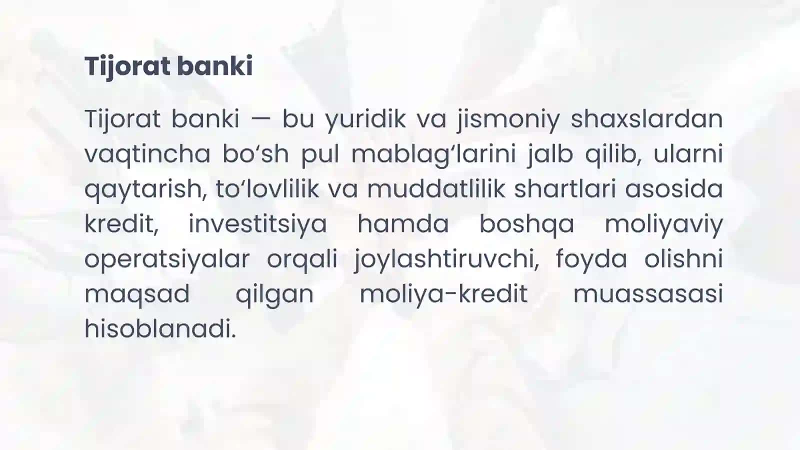 Bank aktiv operatsiyalari 3