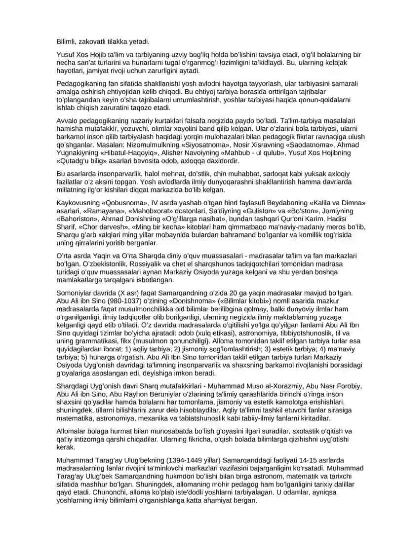 Sharq mutafakkirlarining ta'lim va tarbiya haqidagi pedagogik qarashlari 3