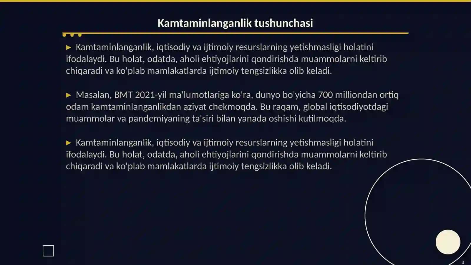 Kamtaminlanganlik va umumiy taminot 3