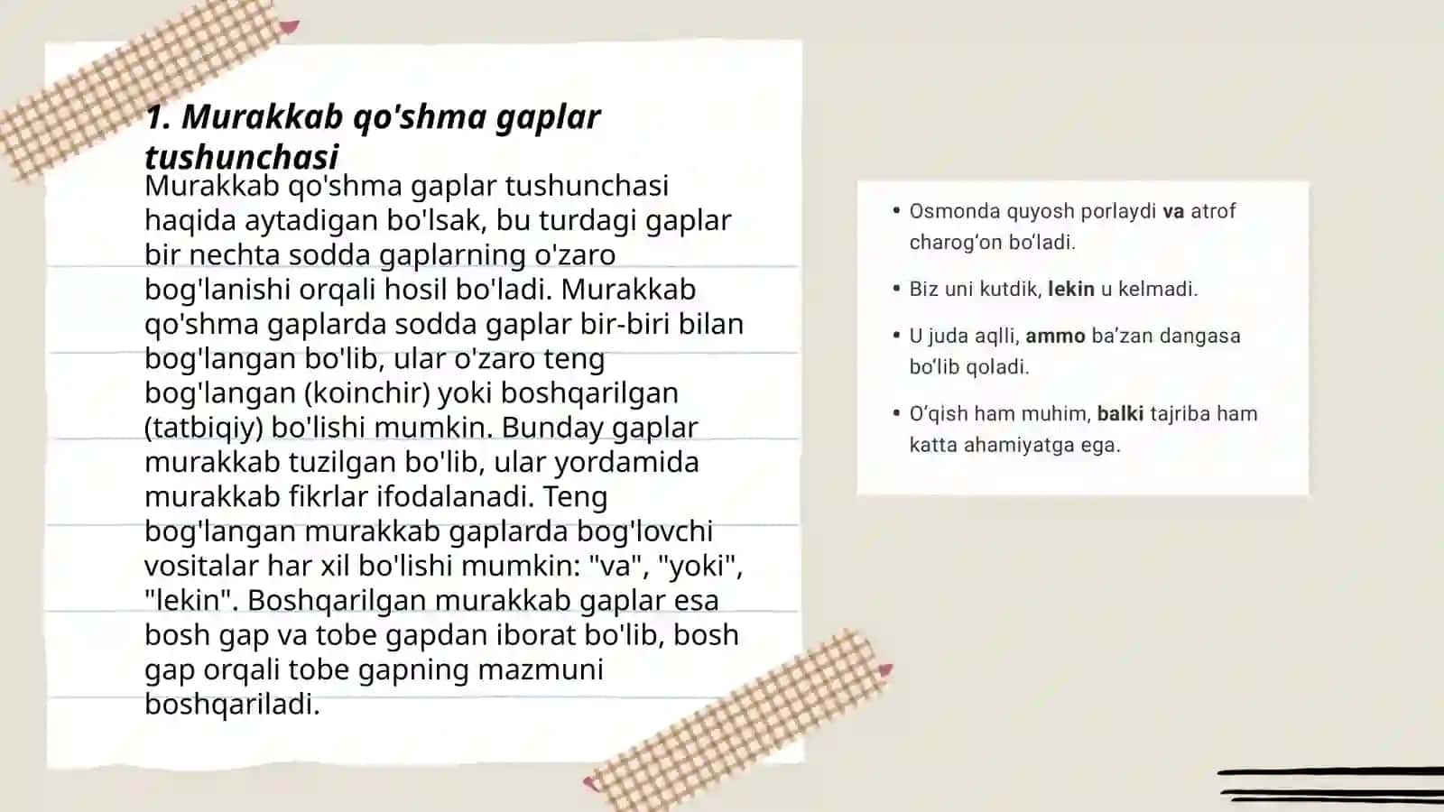 Murakkab qo'shma gaplar 3