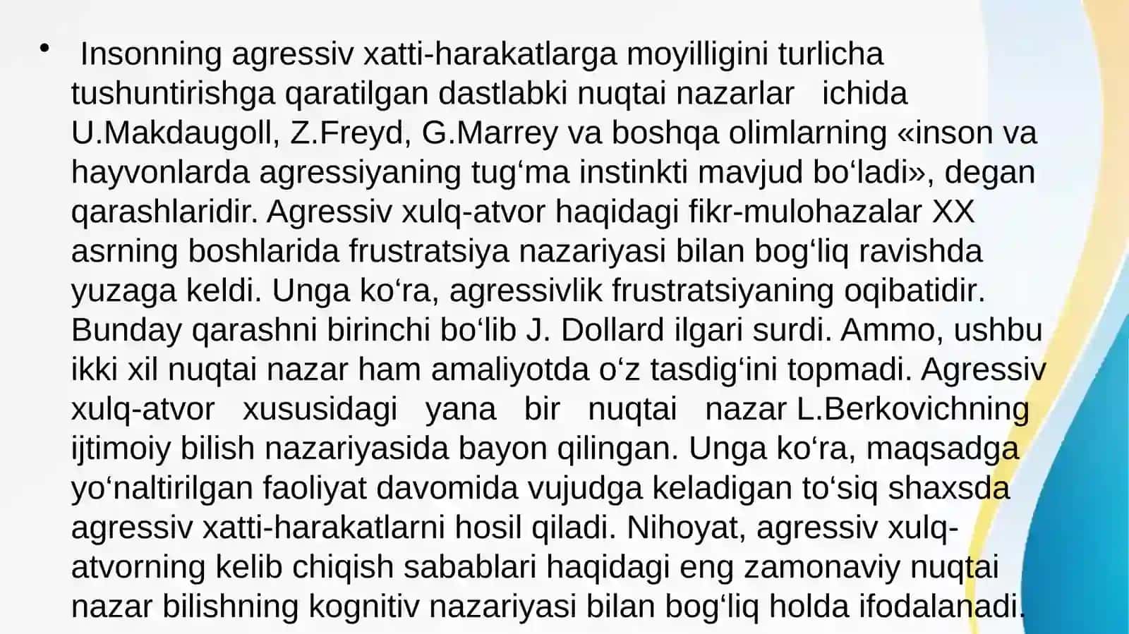 Agressiya va uning o'zining mazmuni 3