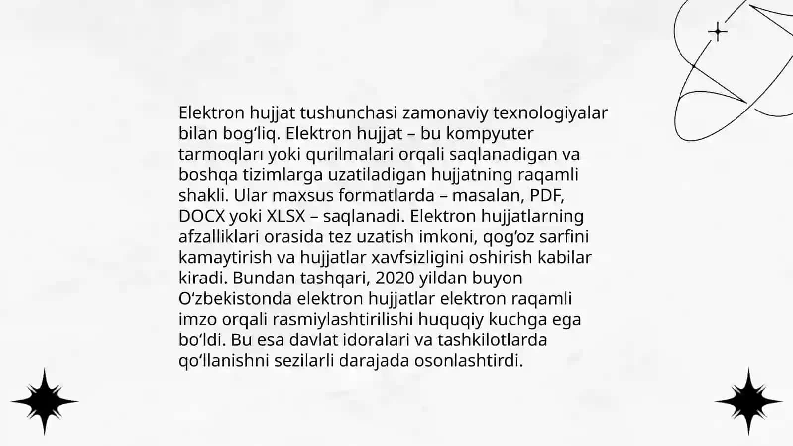 Elektron hujjat va elektron hujjat almashinuvi 3