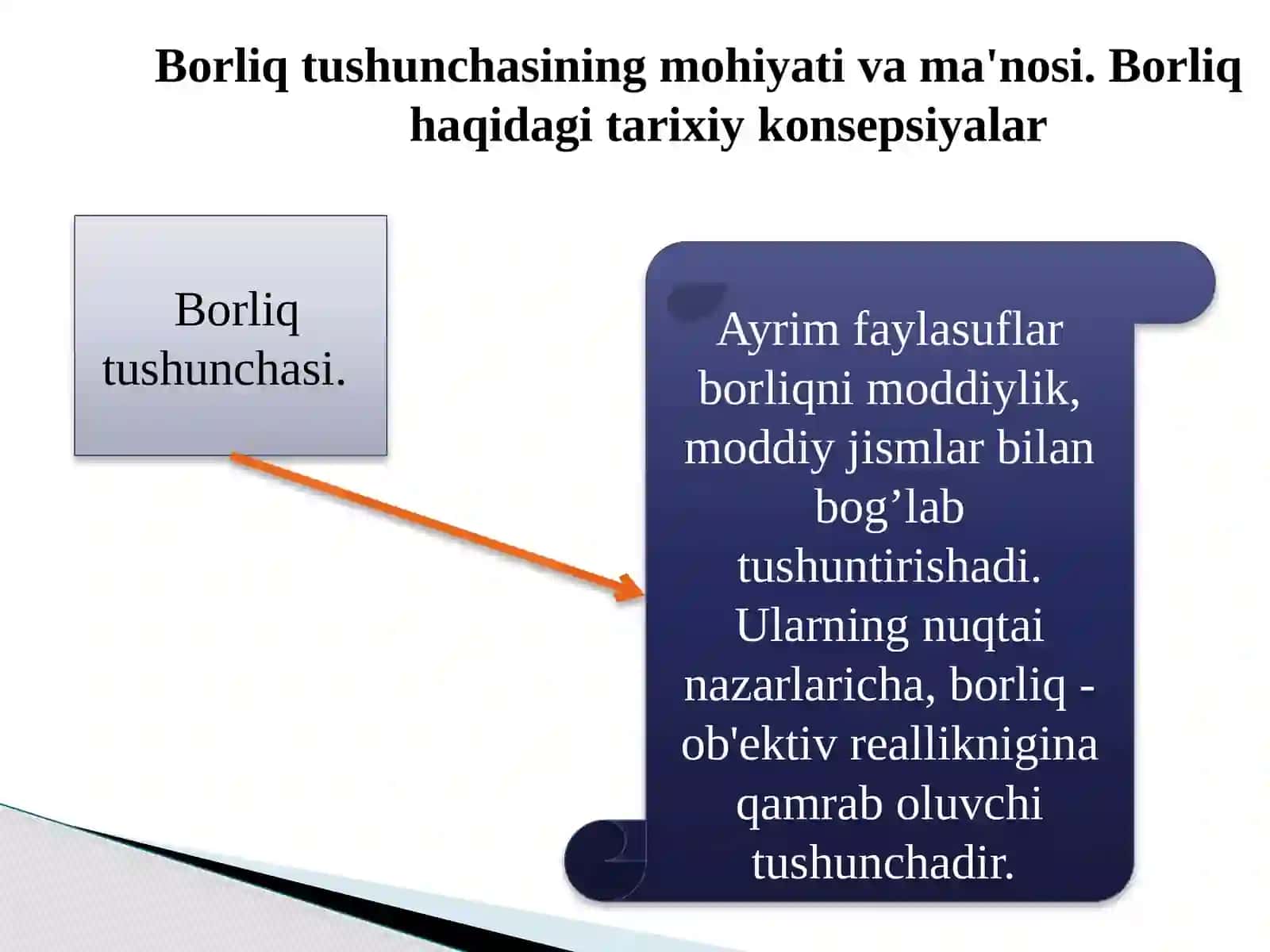 BORLIQ FALSAFASI (ONTOLOGIYA) 3