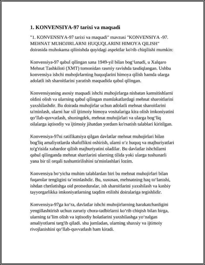 KONVENSIYA -97.MEHNAT MUHOJIRLARNI HUQUQLARINI HIMOYA QILISH 3