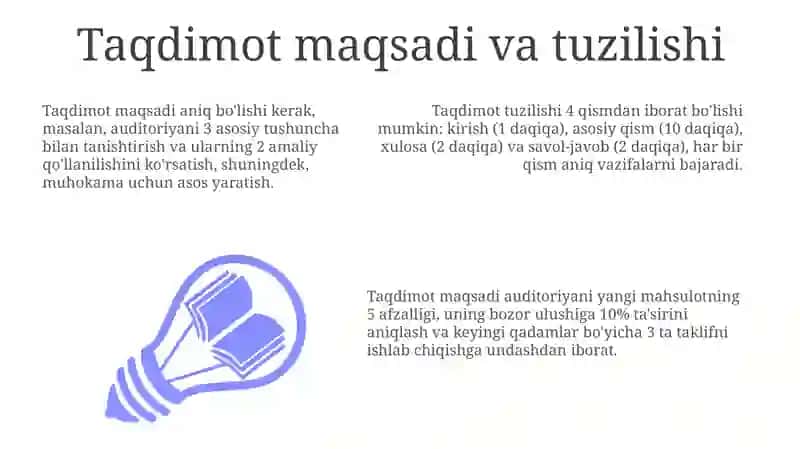 Taqdimotning Maqsadi va Tuzilishi 3