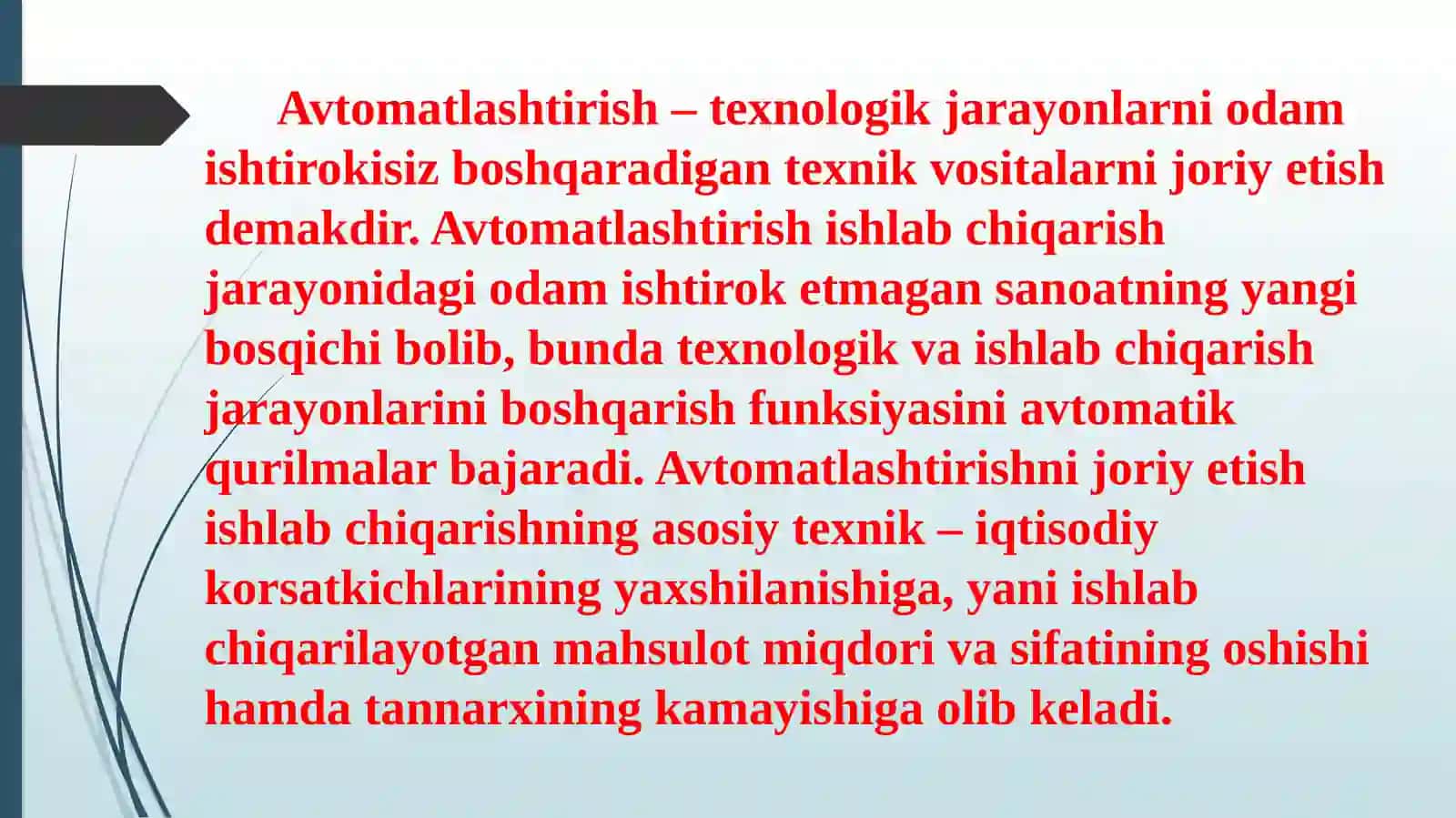 Avtomatlashtirish jarayoni imkoniyatlari 3