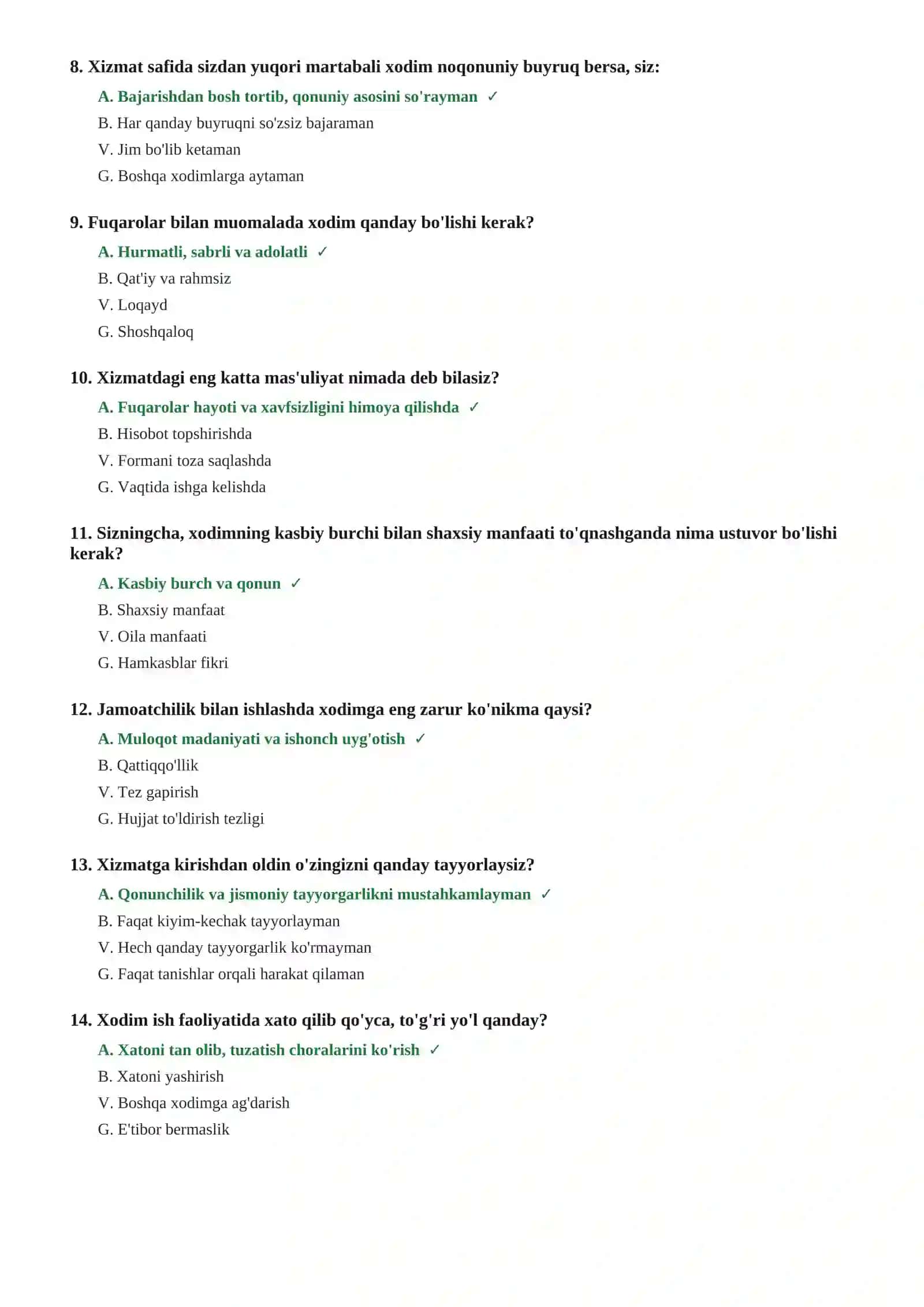 IIB test savollari 2026 3