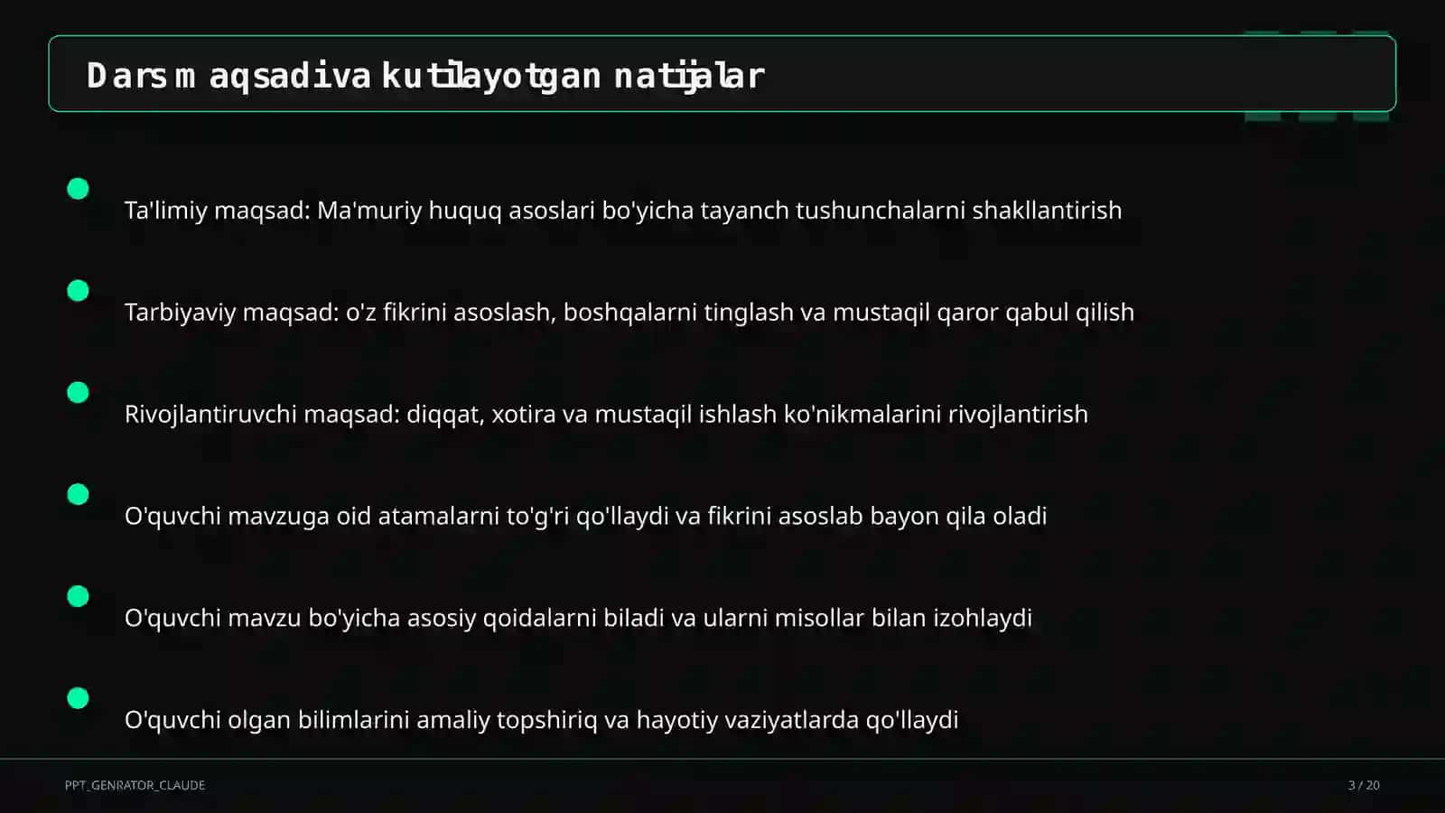 Ma'muriy huquq asoslari (10-sinf) 3