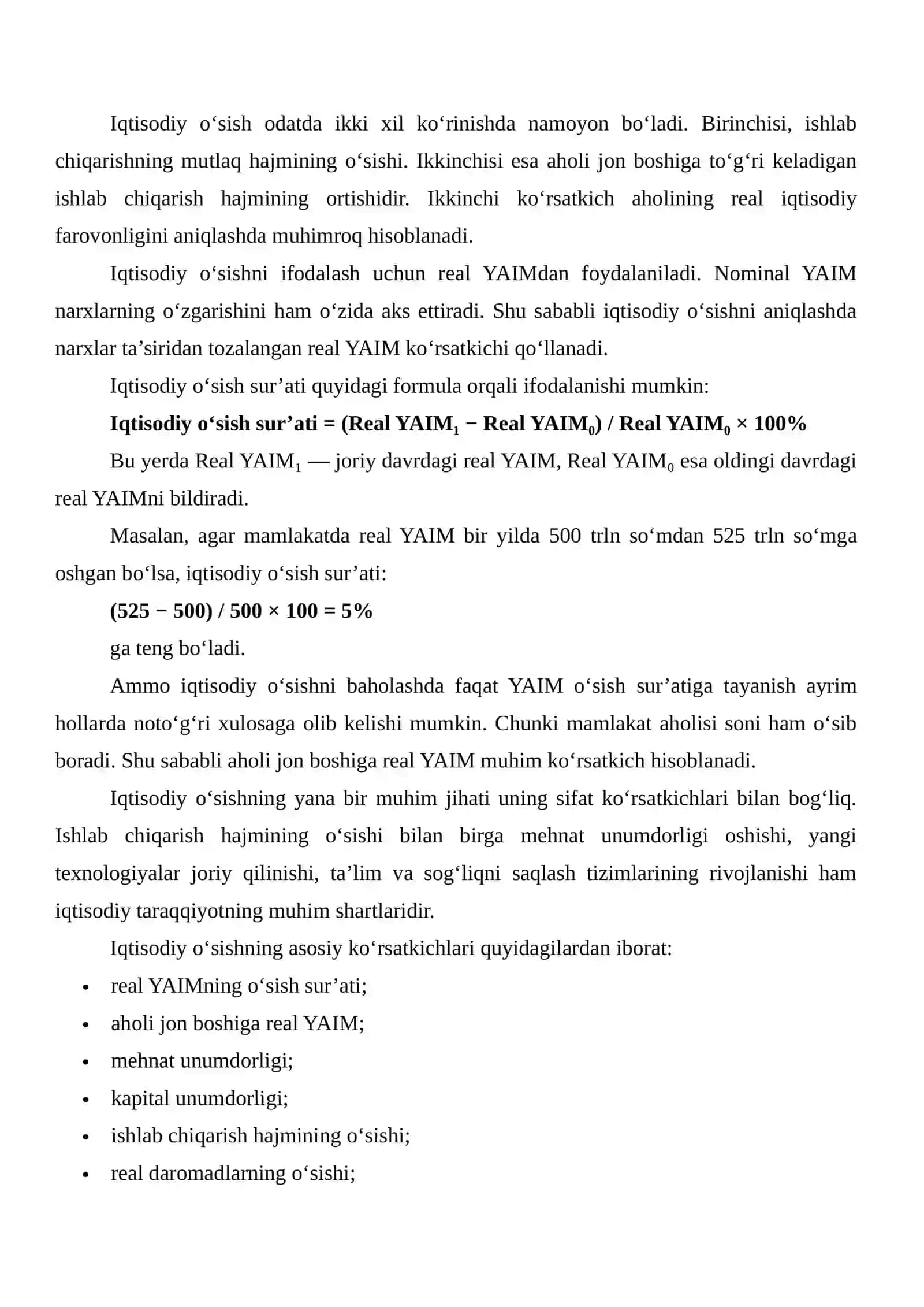 Iqtisodiy o‘sishning umumiy tavsifi va neokeynscha modellari 3