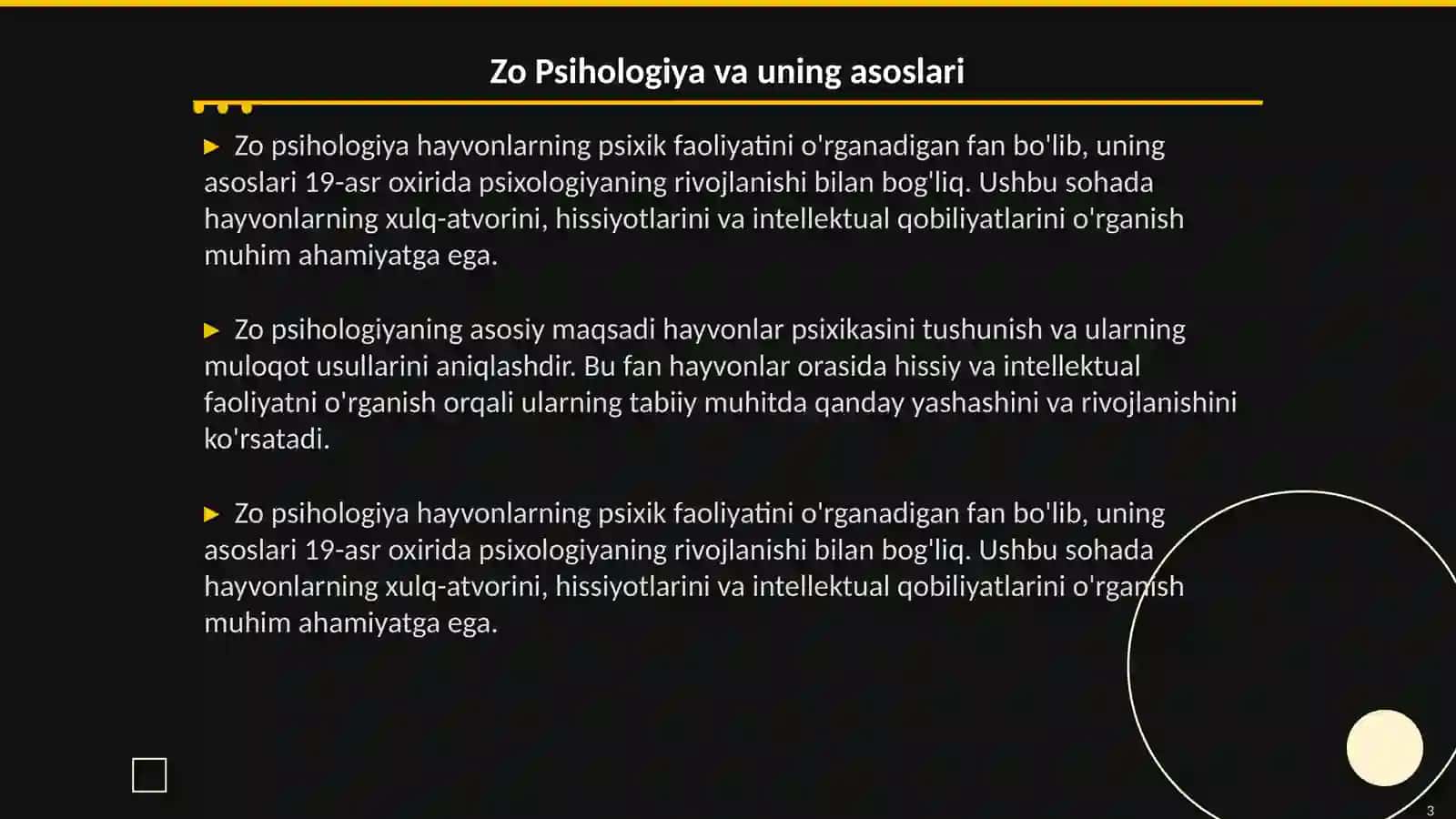 Zo Psihologiya va qiyosiy psihologiya hayvonlar psixik faoliyatini umumiy tasnifi 3