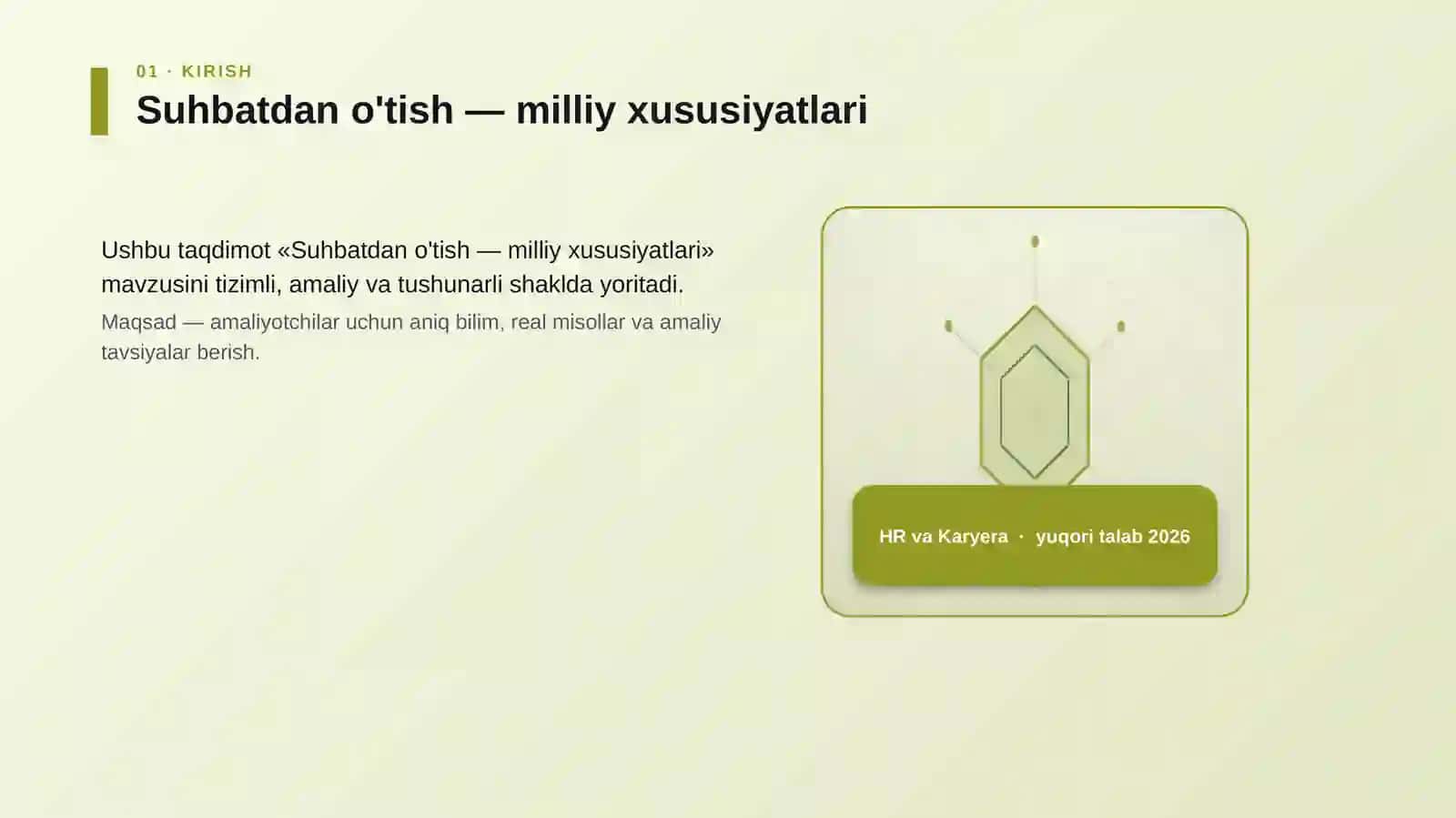 Suhbatdan o'tish — milliy xususiyatlari 3