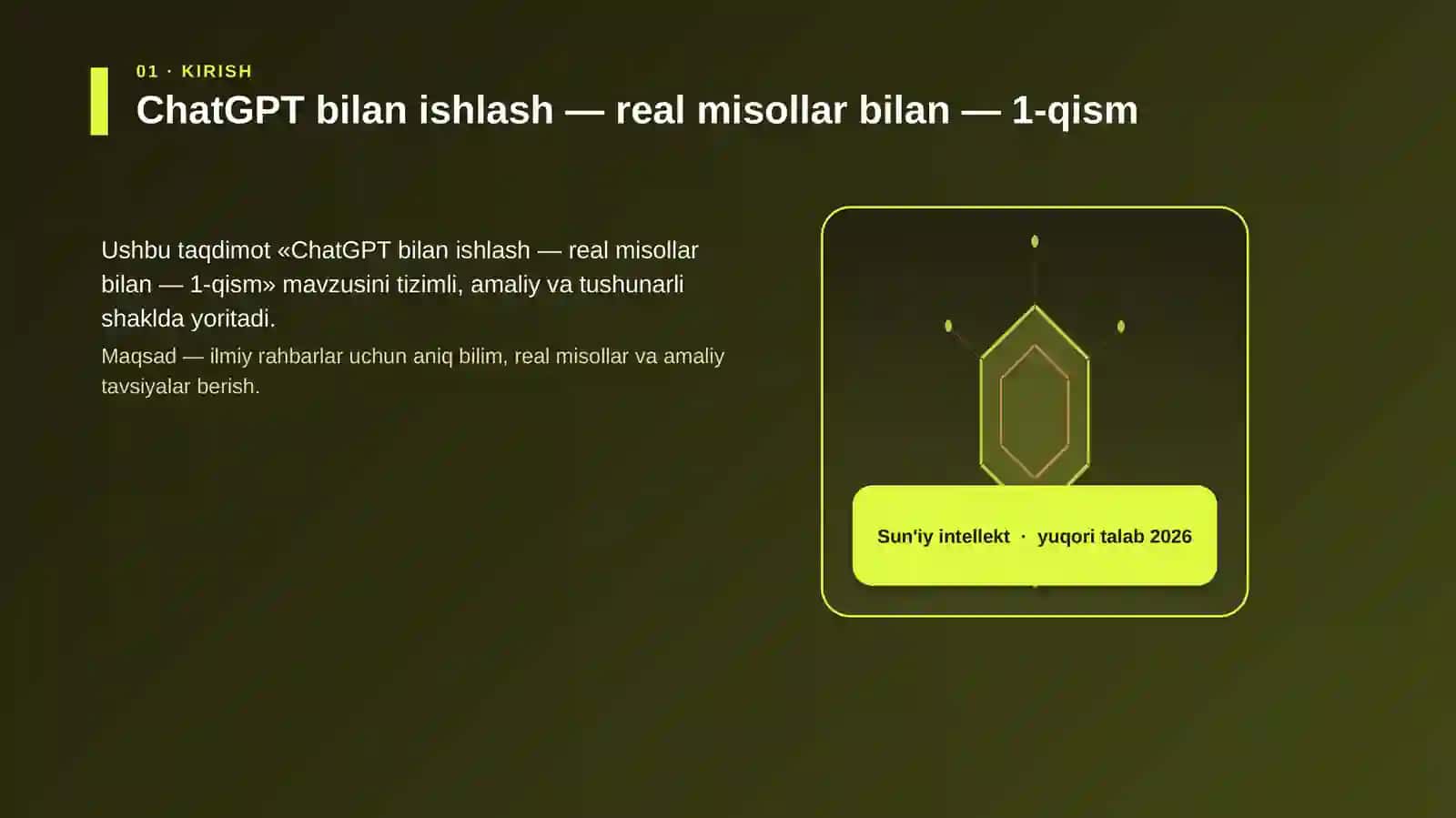 ChatGPT bilan ishlash — real misollar bilan — 1-qism 3
