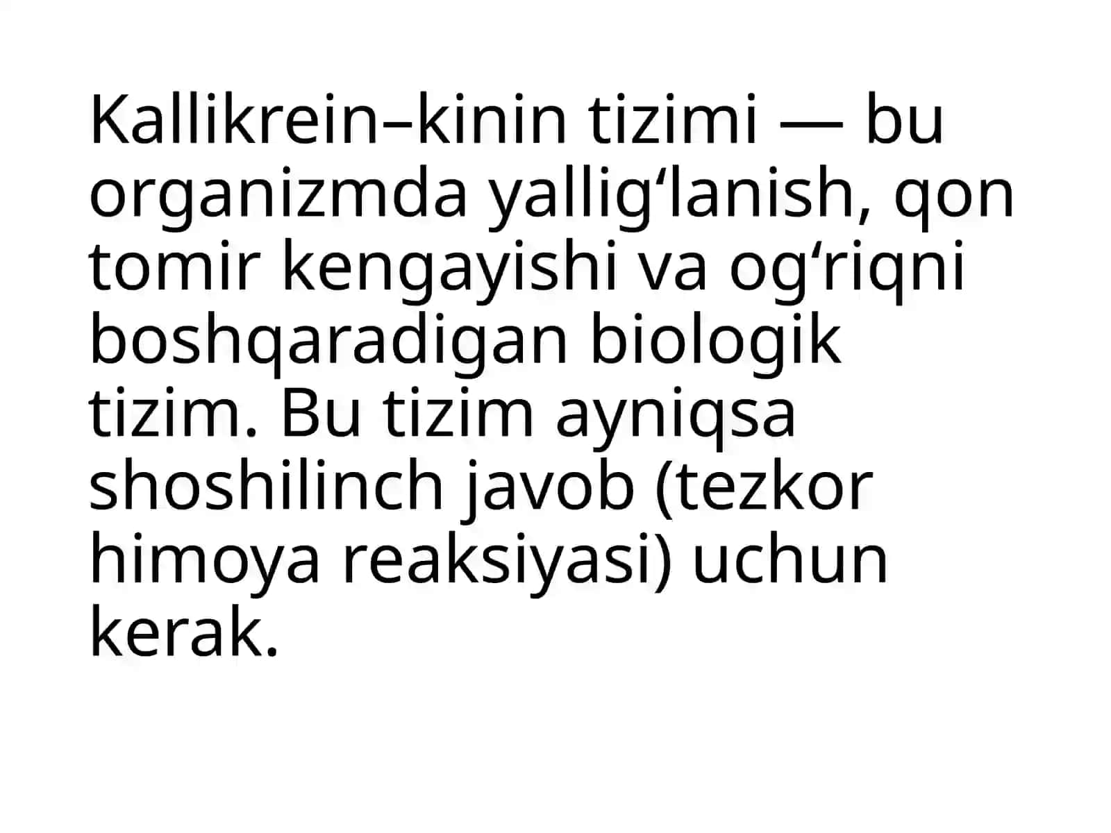Kallikrein-kinin tizimi, klinik ahamiyati 3