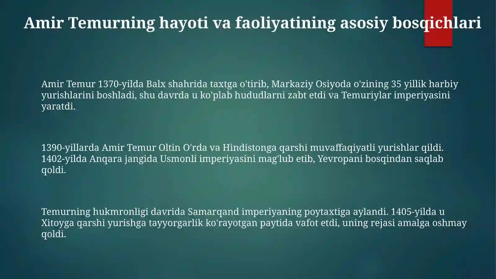 AmirTemurBuyukdavlatarbobi 3