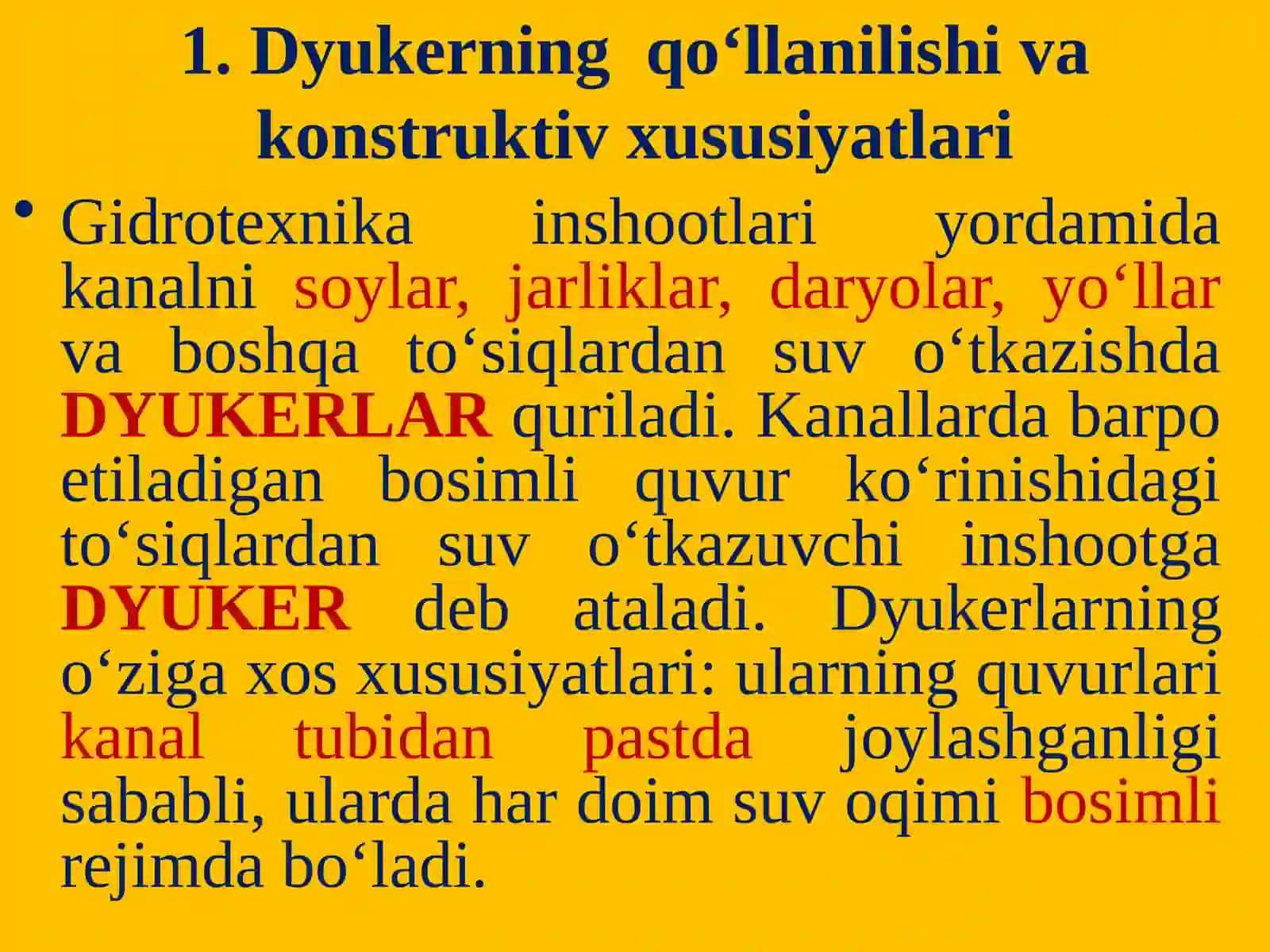 DYUKERLAR VA GIDROTEXNIK TUNNELLARI ULARNING TURLARI VA KONSTRUKSIYALARI 3