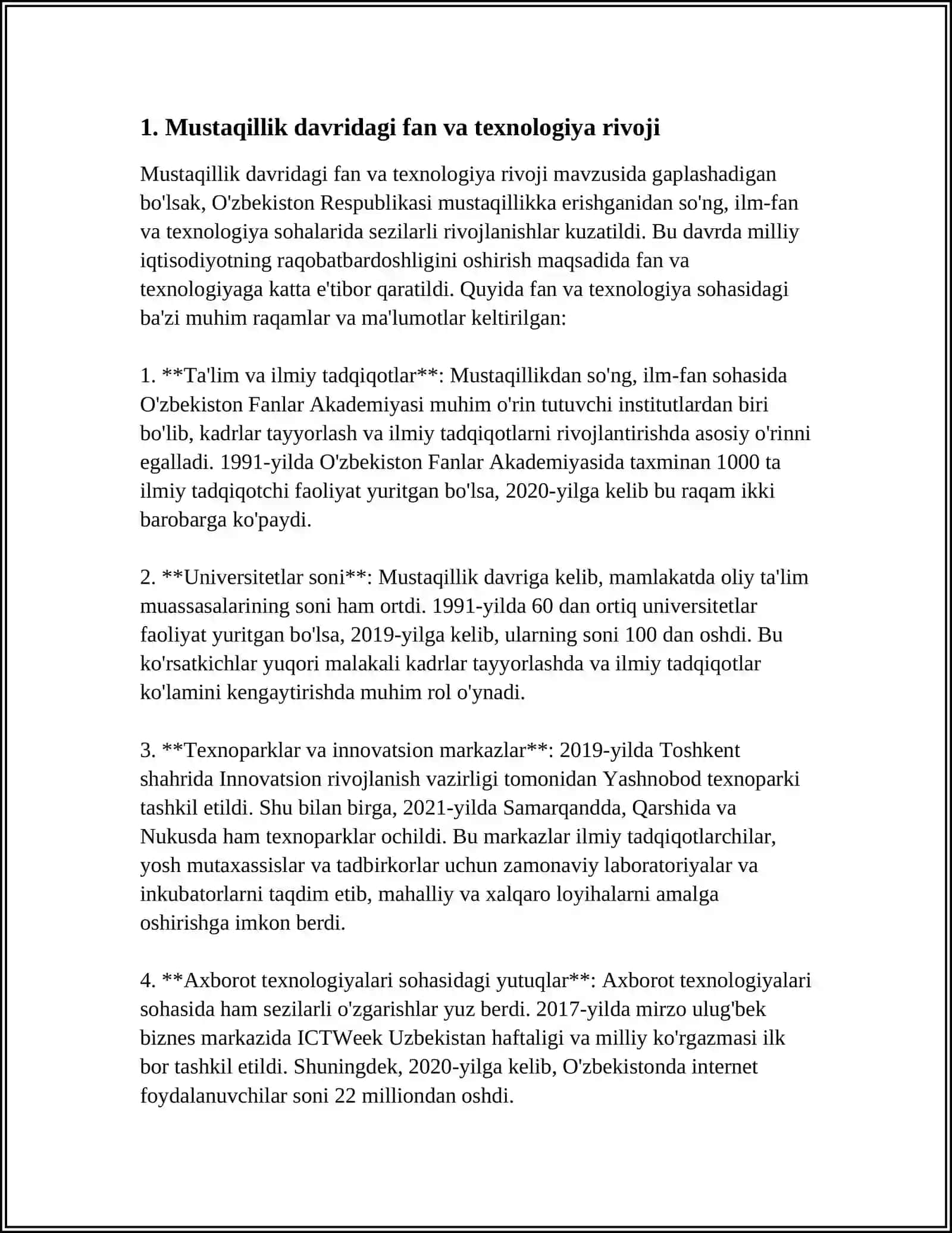 MUSTAQILLIK YILLARIDA ILM-FANNING RIVOJLANISHI 3