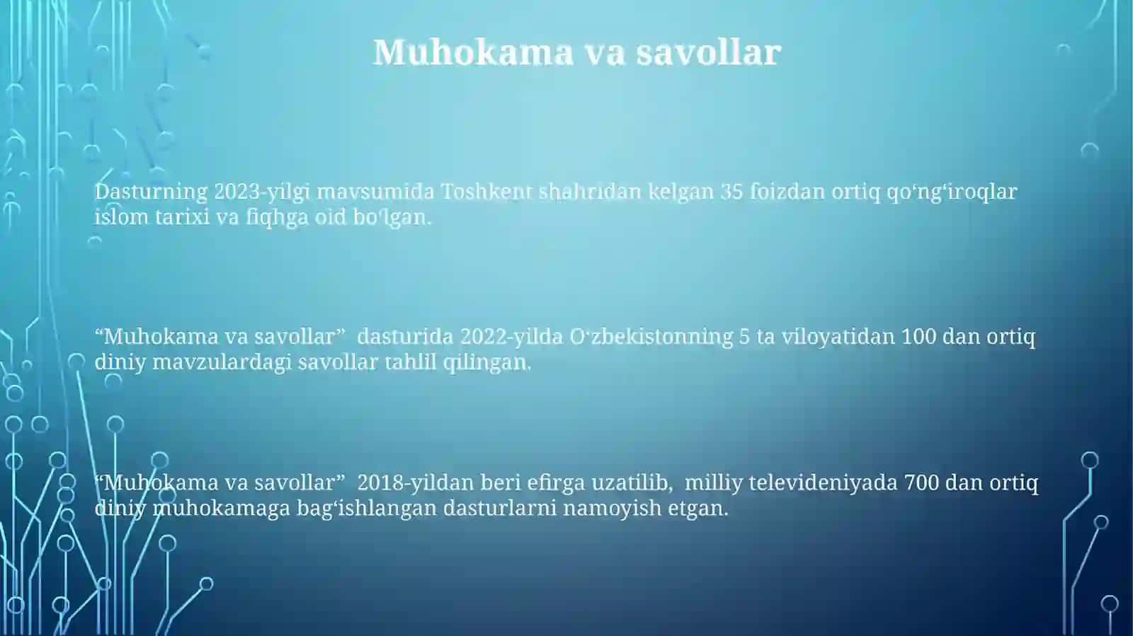 Diniyjurnalistikavauningtaraqqiyoti,hamdastatistikasi 3