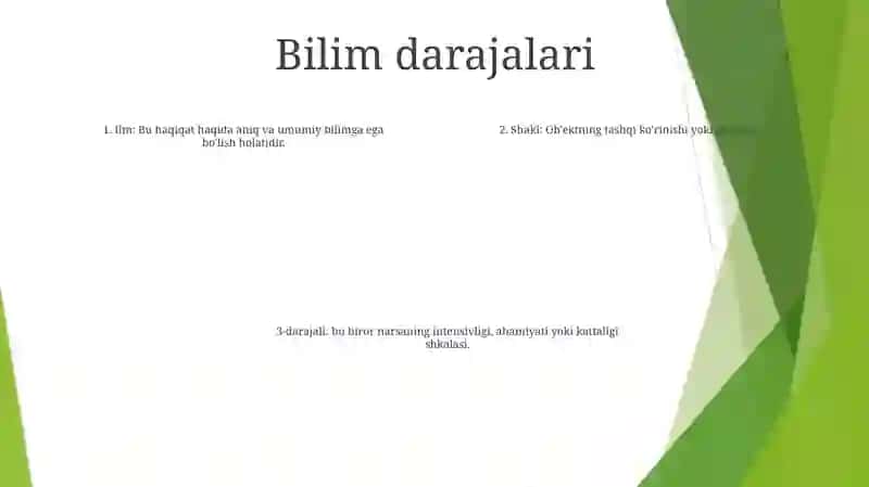 Bilish Shakllari Va Darajalari 3