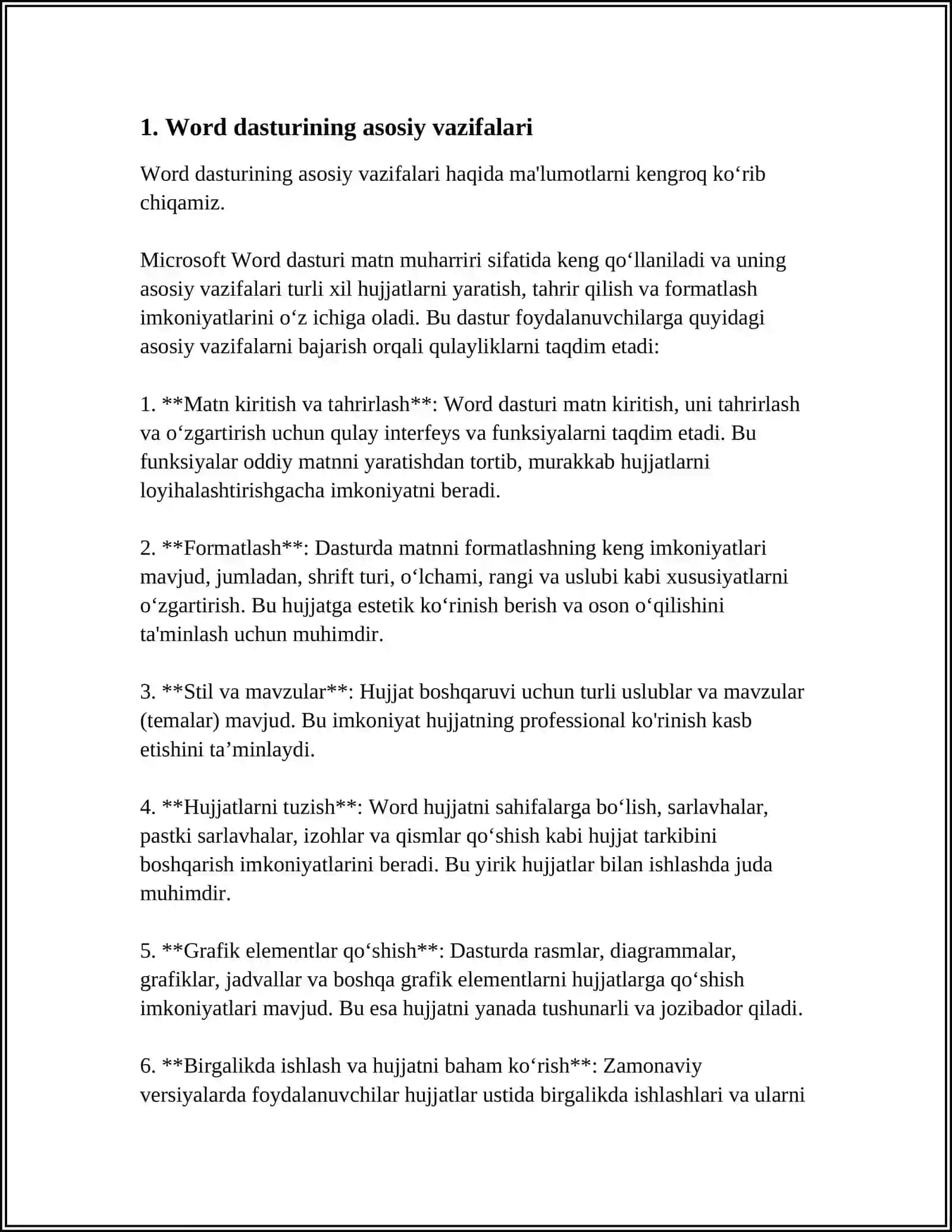 WORD DASTURI HAQIDA UMUMIY MA'LUMOT 3