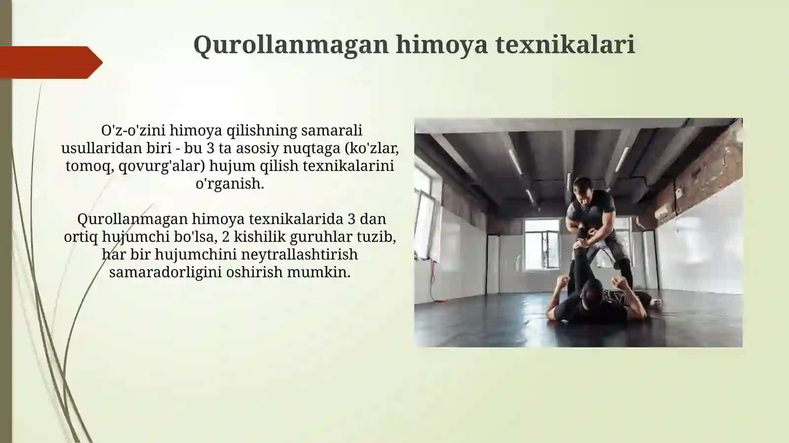 Qurollanmagan himoya texnikalari 3