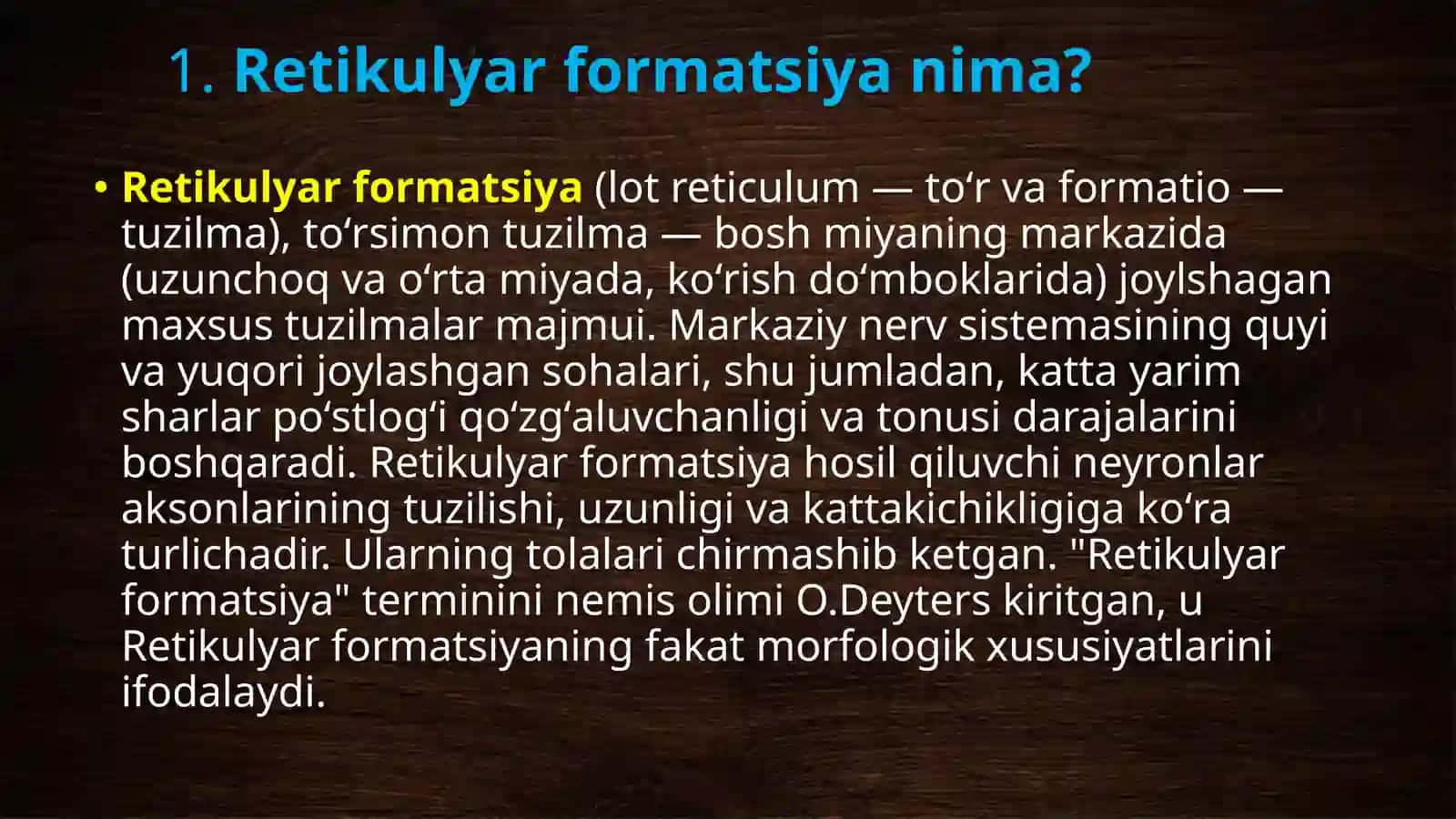 Retikulyar formatsiya va funktsiyalari 3