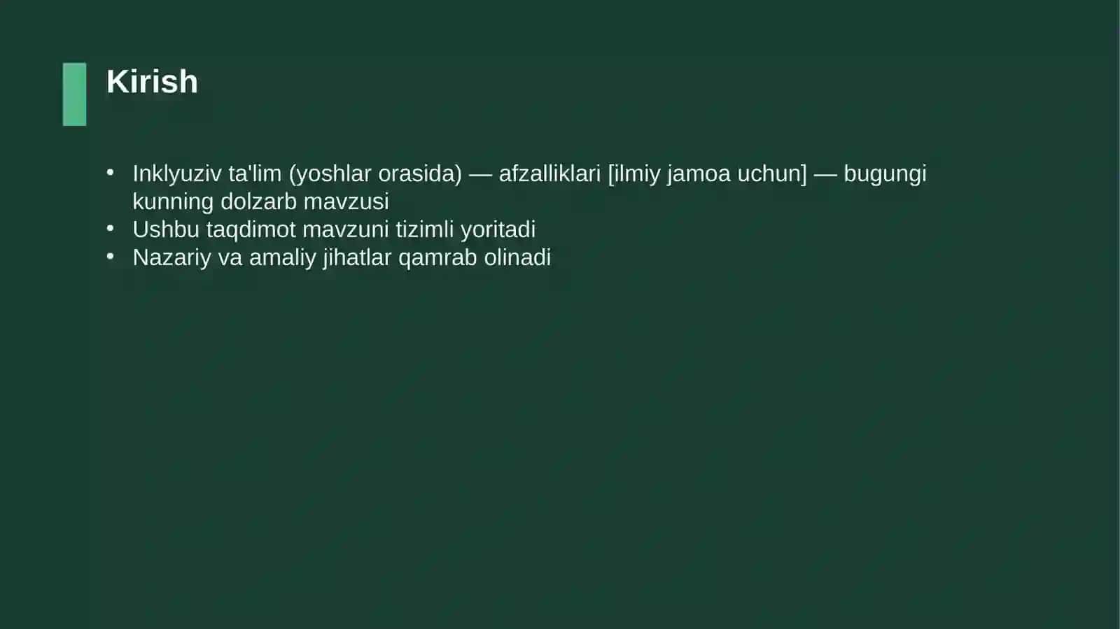 Inklyuziv ta'lim (yoshlar orasida) — afzalliklari [ilmiy jamoa uchun] 3