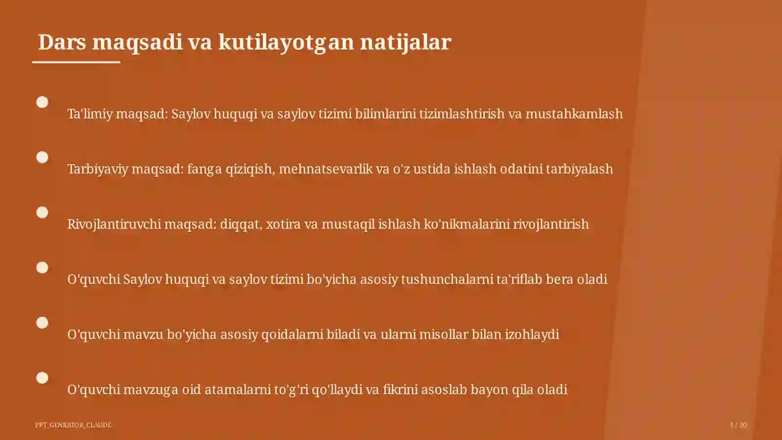Saylov huquqi va saylov tizimi (10-sinf) 3