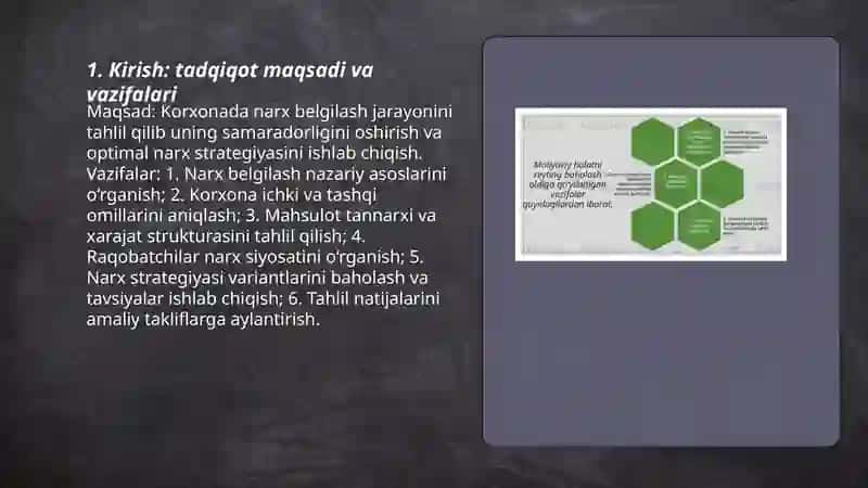 Korxona misolida narx belgilash jarayonini tahlil qilish 3