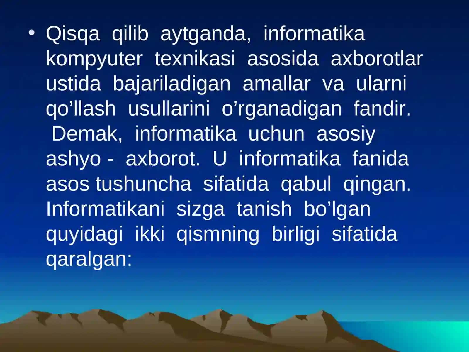 INFORMATIKA FANI NIMANI O’RGANADI 3