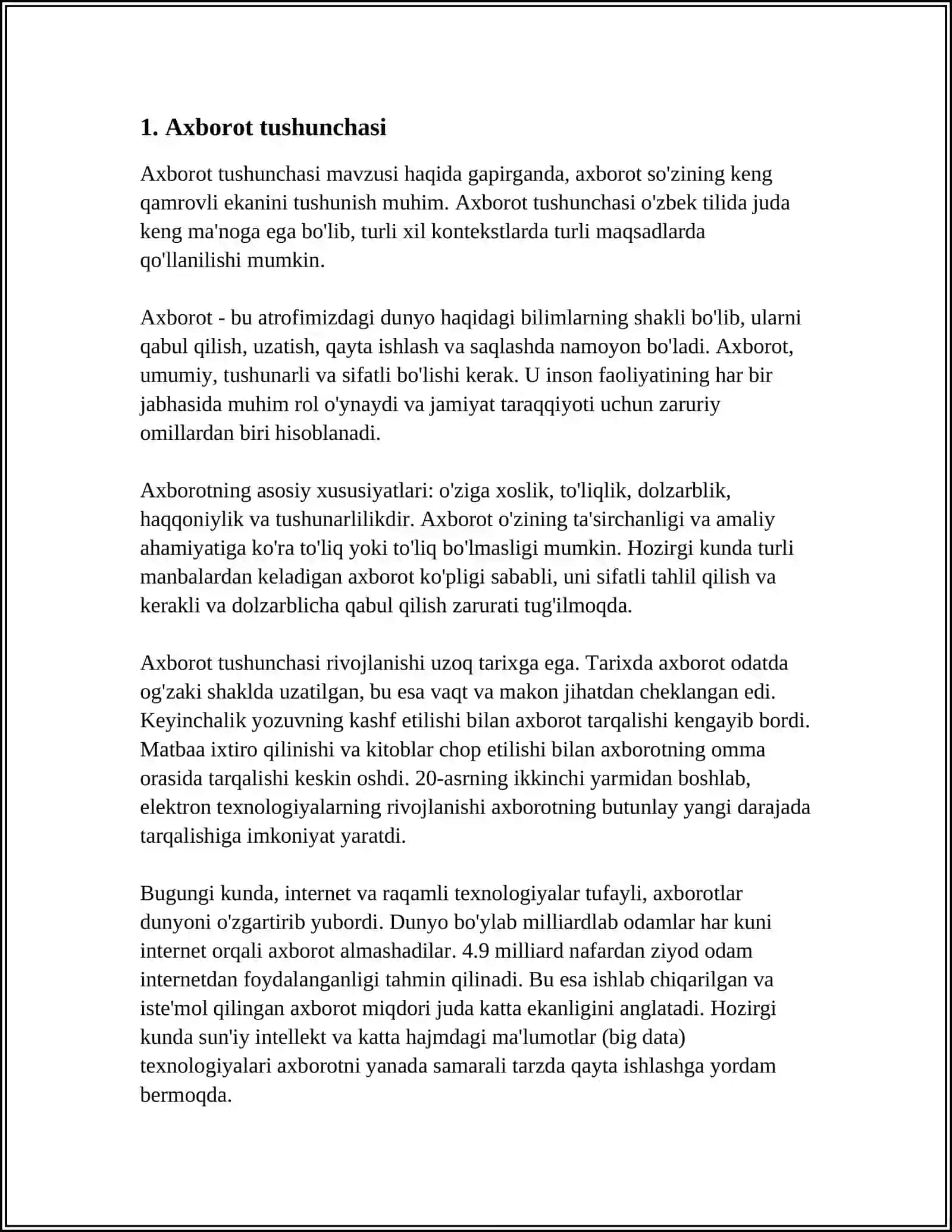 AXBOROT TUSHUNCHASI.AXBOROT TASHUVCHI VOSITALAR 3