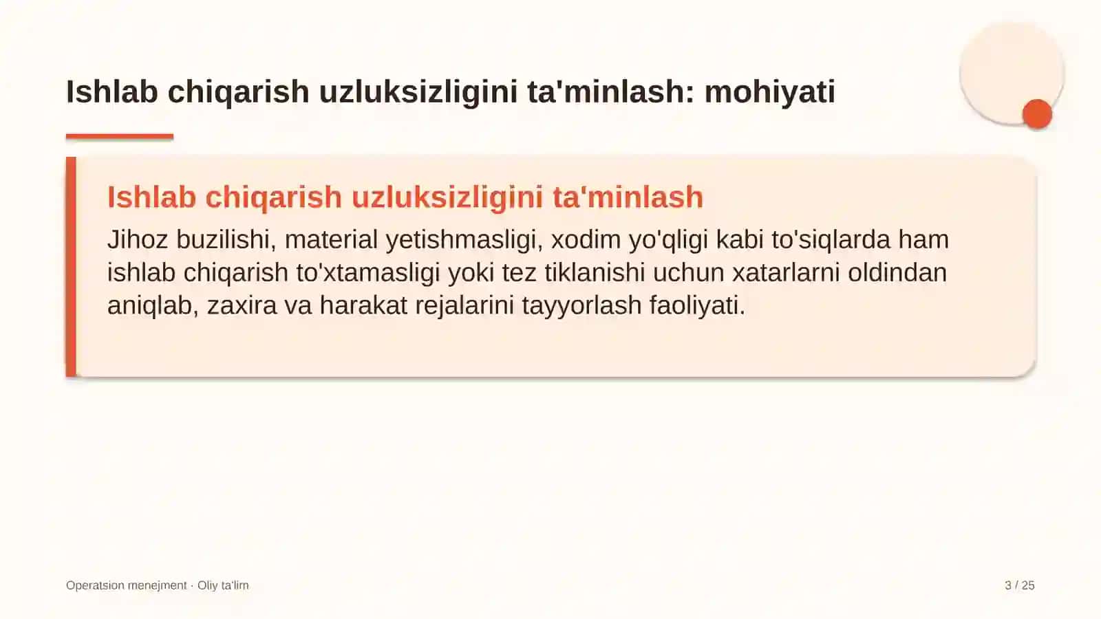 Energiya auditi tashkilotlarida ishlab chiqarish jarayonining uzluksizligini ta'minlash 3