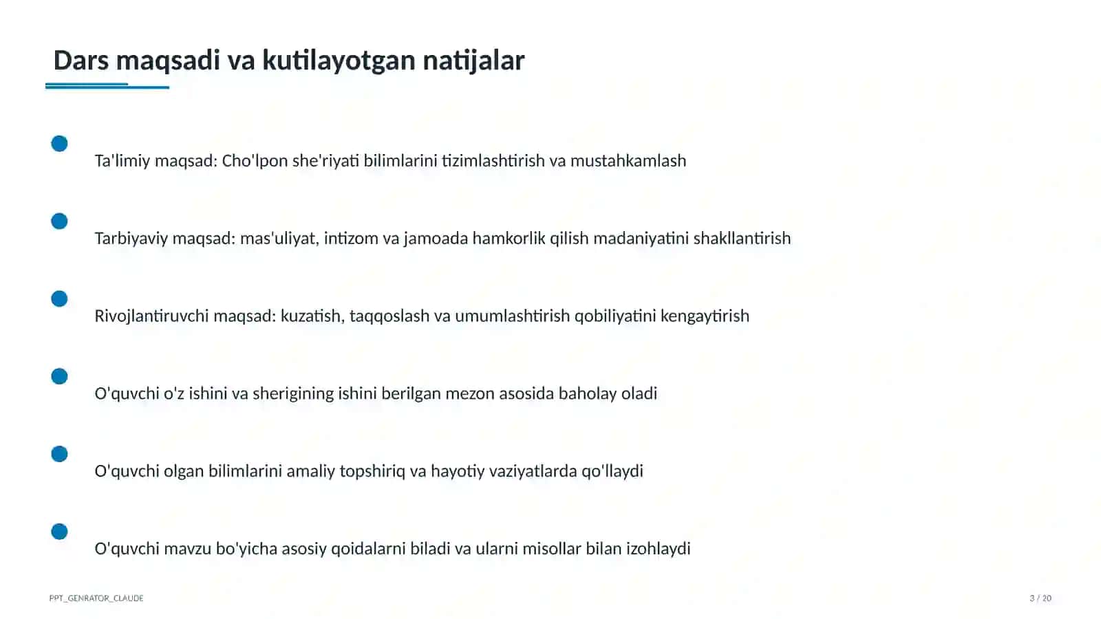 Cho'lpon she'riyati (7-sinf) 3