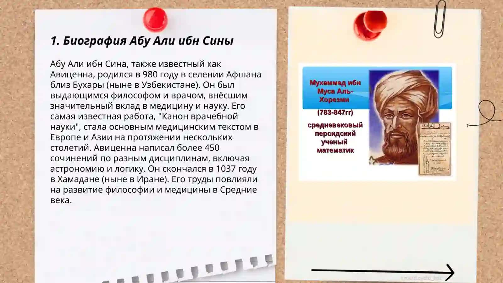 Великие наши предки Абу Али ибн Сина Абу Райхан Беруни Мухаммад Али Хорезми 3