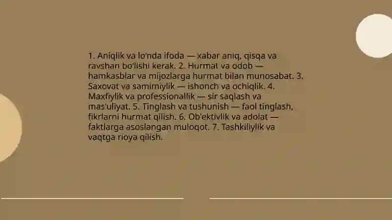 Kasbiy muloqot odobi 3