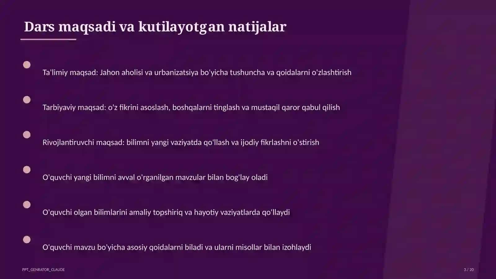 Jahon aholisi va urbanizatsiya (10-sinf) 3
