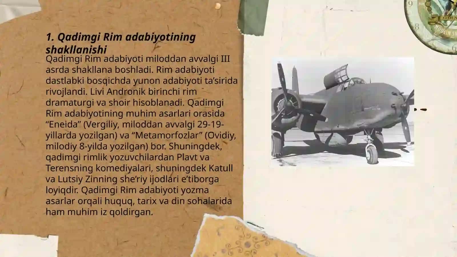 Qadimgi Rim adabiyoti mavzusida slayd 3