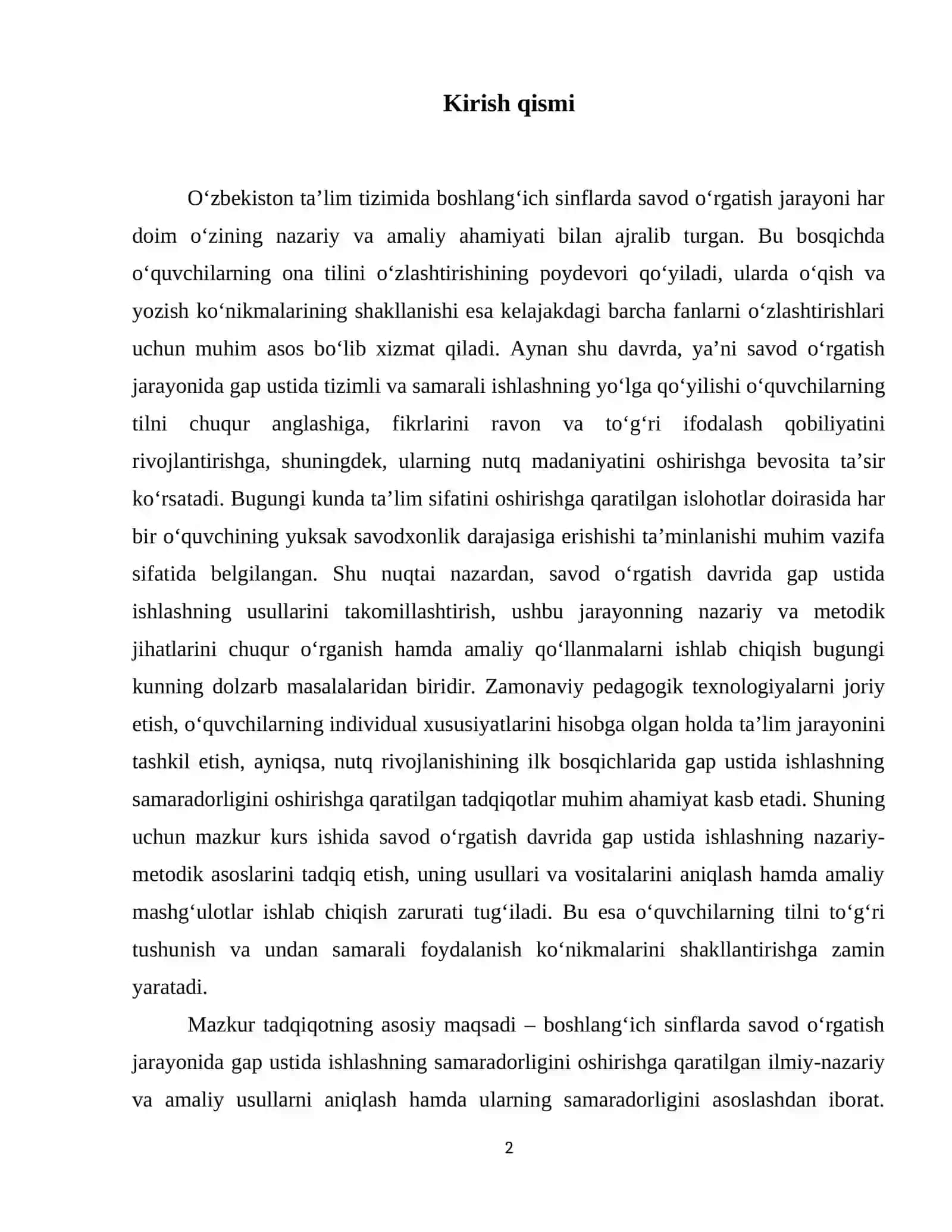 Savod oʻrgatish davrida gap ustida ishlash 3