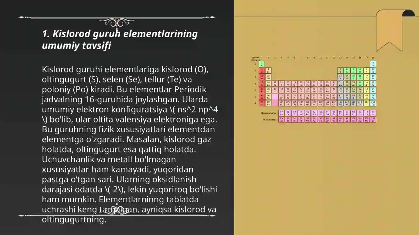 Kislorod guruh elementlari 3