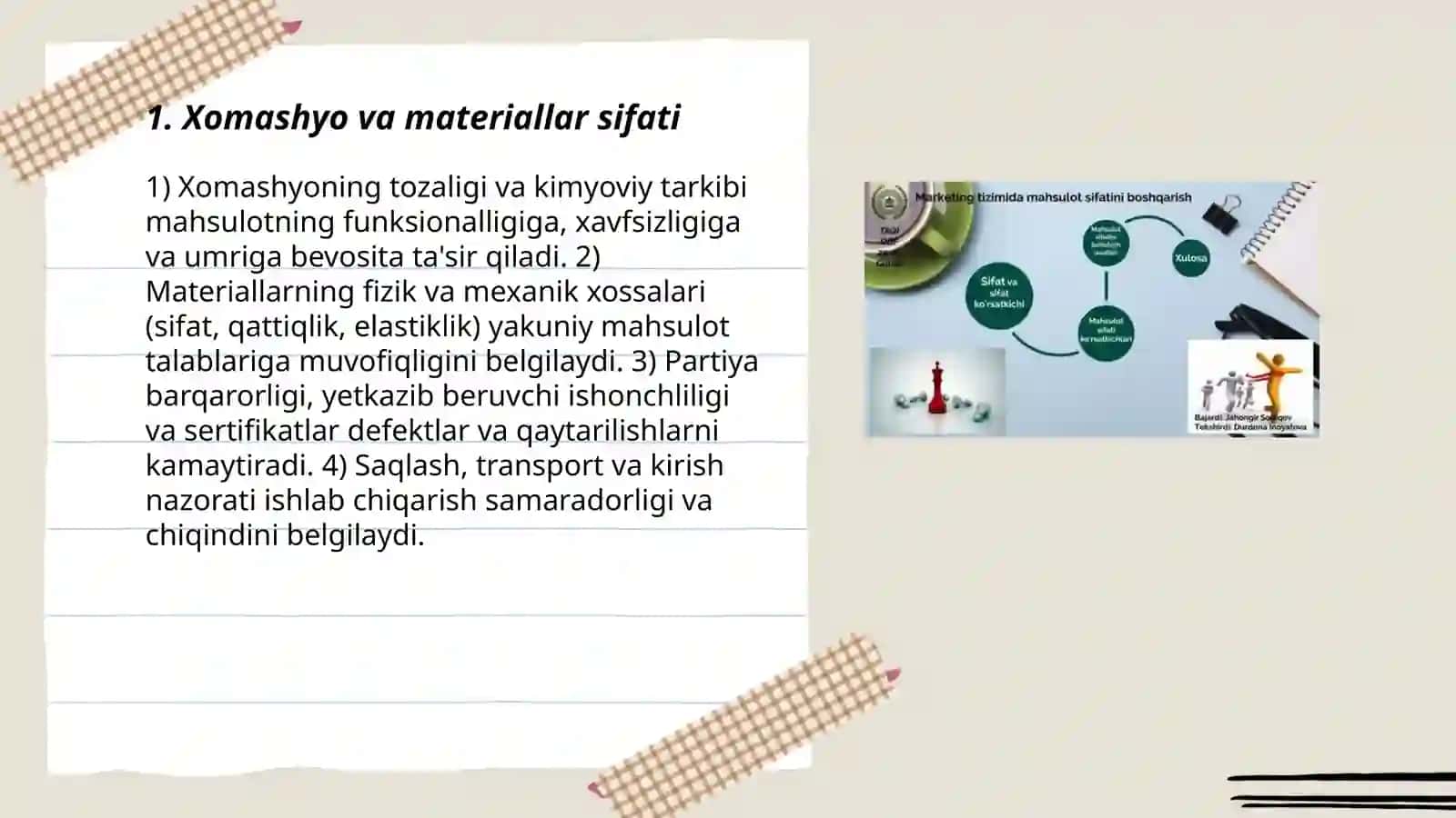 Xomashyo va materiallar sifati 3