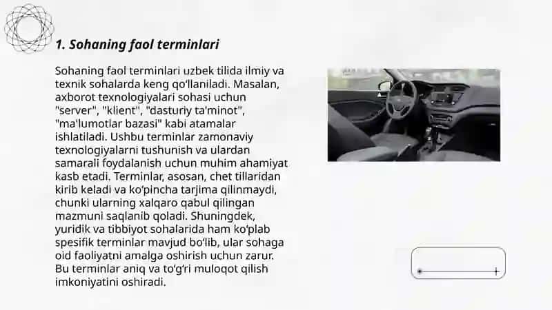 Sohaning faol va nofaol terminlari 3