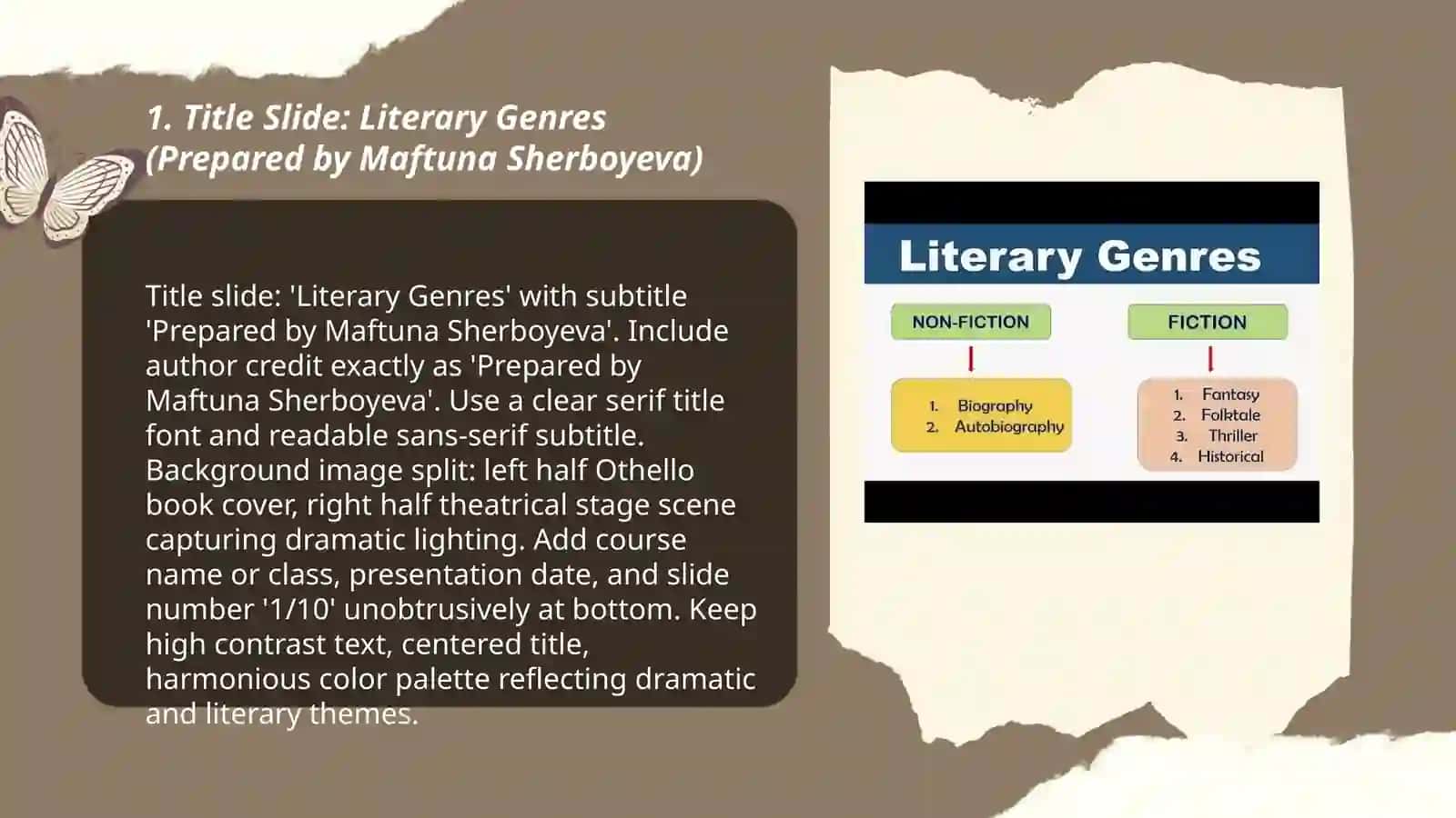 Literary genres mavzusida 10ta betlik prezentatsiya 3