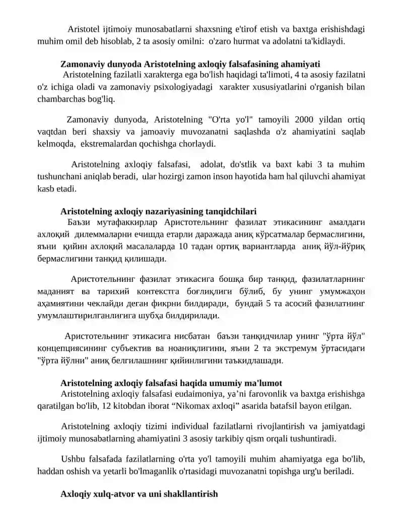 Aristotel etikasi 3