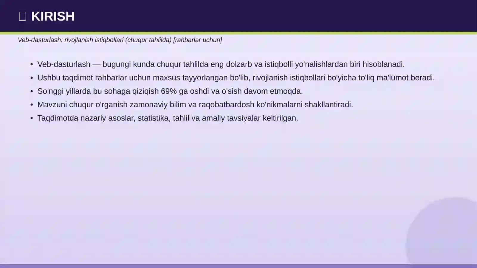 Veb-dasturlash: rivojlanish istiqbollari (chuqur tahlilda) [rahbarlar uchun] 3