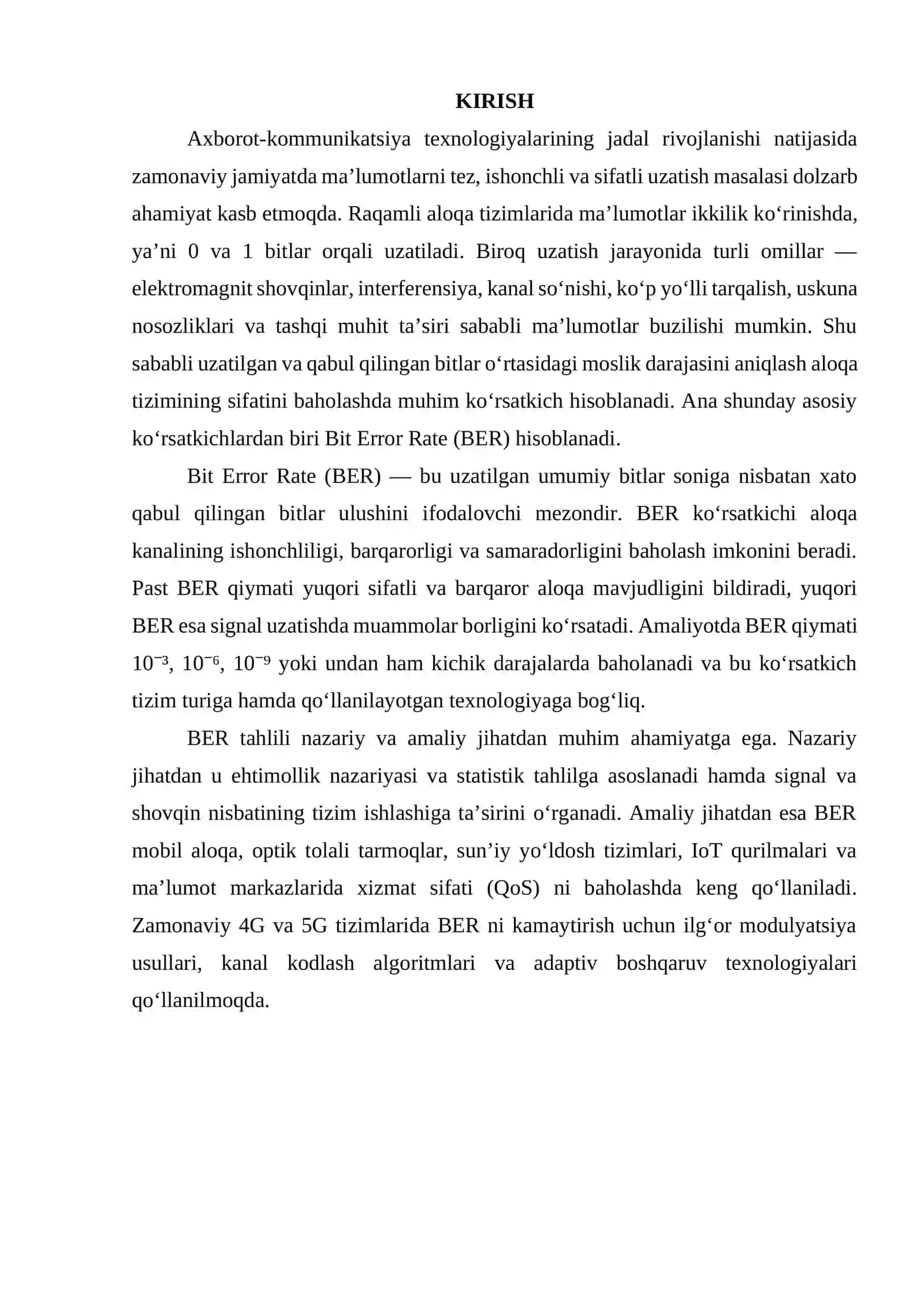 Bit Error Rate (BER) tahlili 3